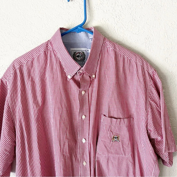 Cinch Men's Shirt XL Red White Gingham Checked Button Down Western Classic - Picture 3 of 8
